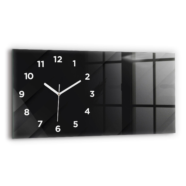 Glass wall clock rectangular Dark wall pattern