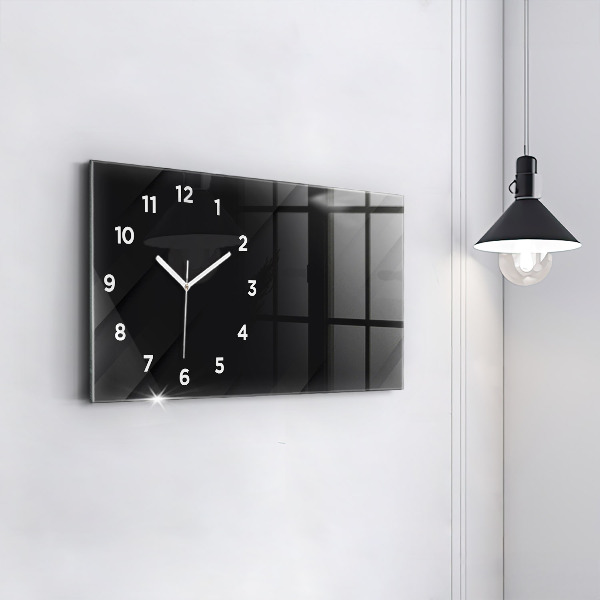 Glass wall clock rectangular Dark wall pattern