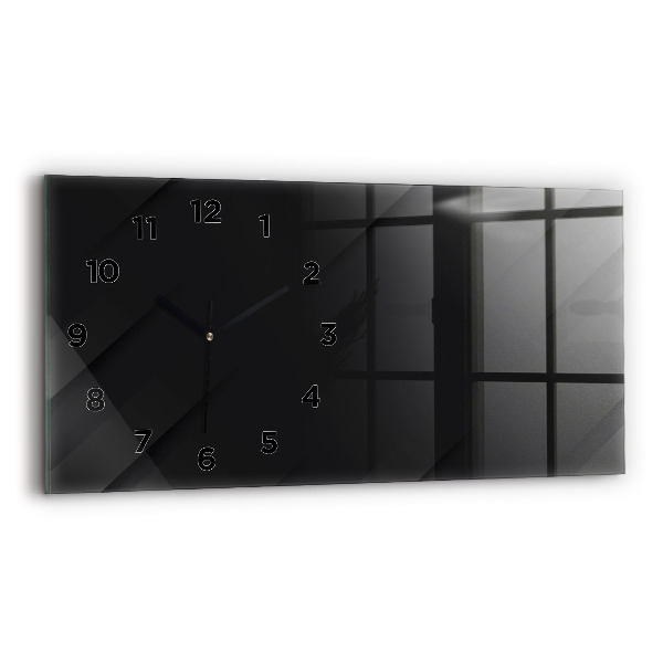 Glass wall clock rectangular Dark wall pattern