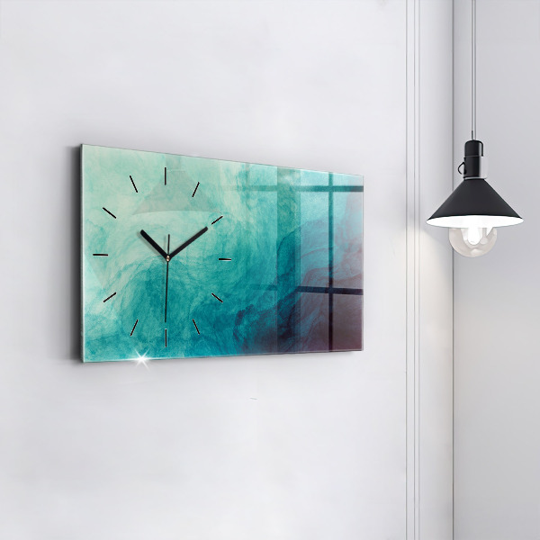 Glass wall clock rectangular Abstraction depth