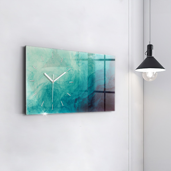 Glass wall clock rectangular Abstraction depth