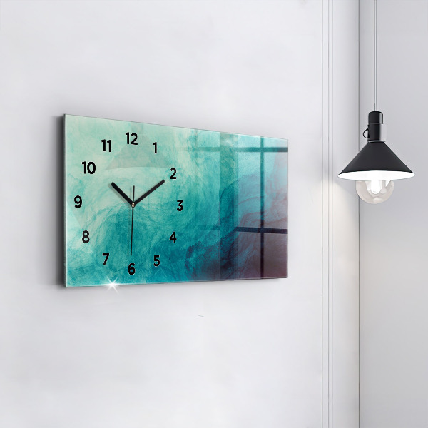 Glass wall clock rectangular Abstraction depth