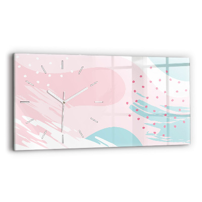 Glass wall clock rectangular Pastel abstraction