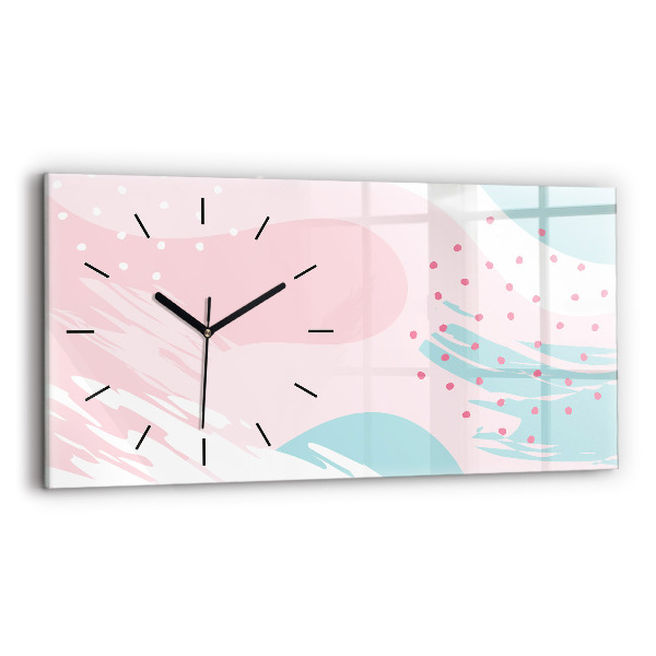 Glass wall clock rectangular Pastel abstraction