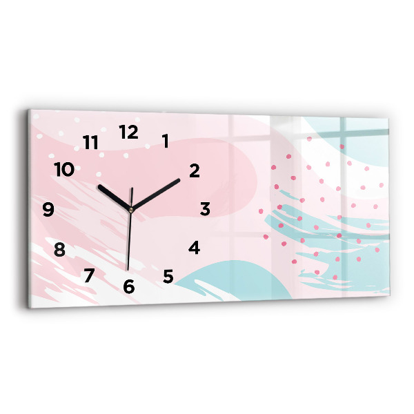 Glass wall clock rectangular Pastel abstraction