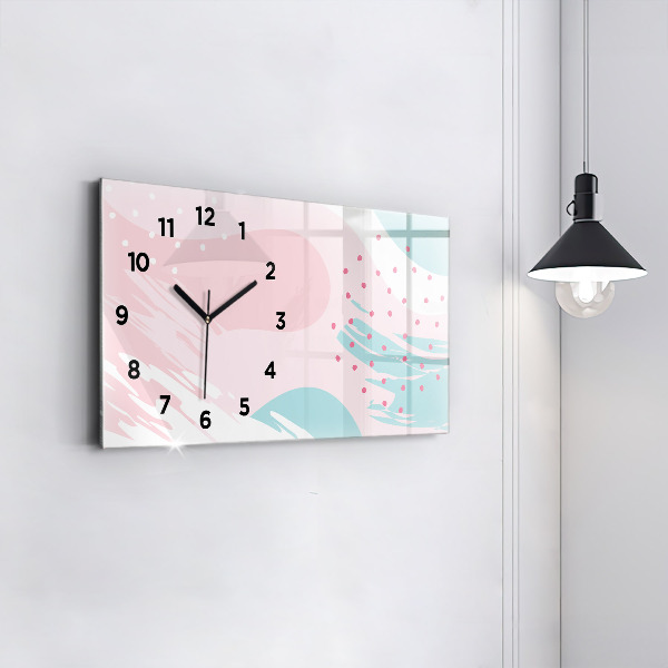 Glass wall clock rectangular Pastel abstraction