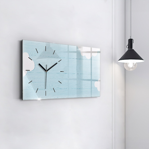 Glass wall clock rectangular Children's board