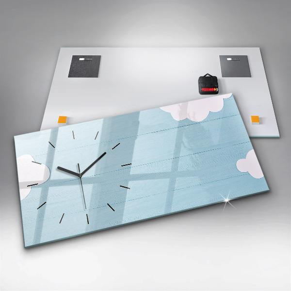 Glass wall clock rectangular Children's board
