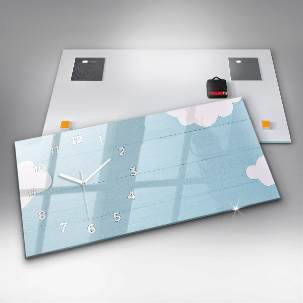 Glass wall clock rectangular Children's board