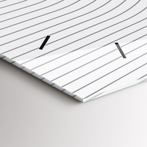 Glass wall clock rectangular Abstraction lines