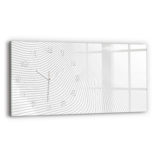 Glass wall clock rectangular Abstraction lines
