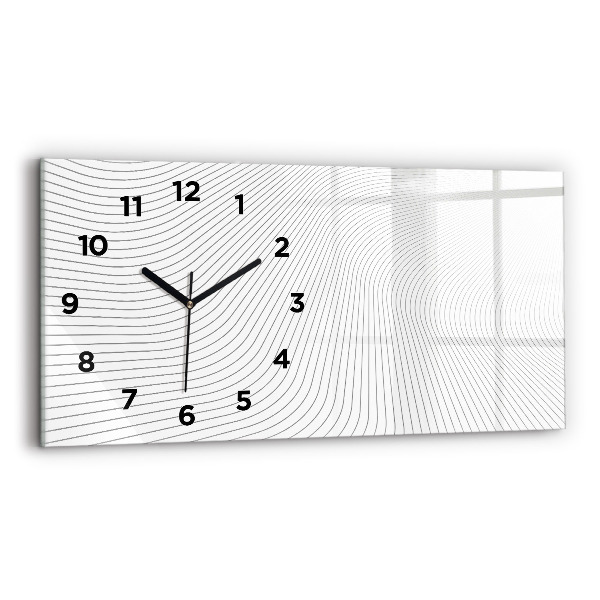 Glass wall clock rectangular Abstraction lines