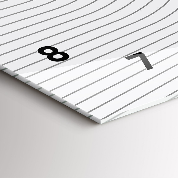 Glass wall clock rectangular Abstraction lines