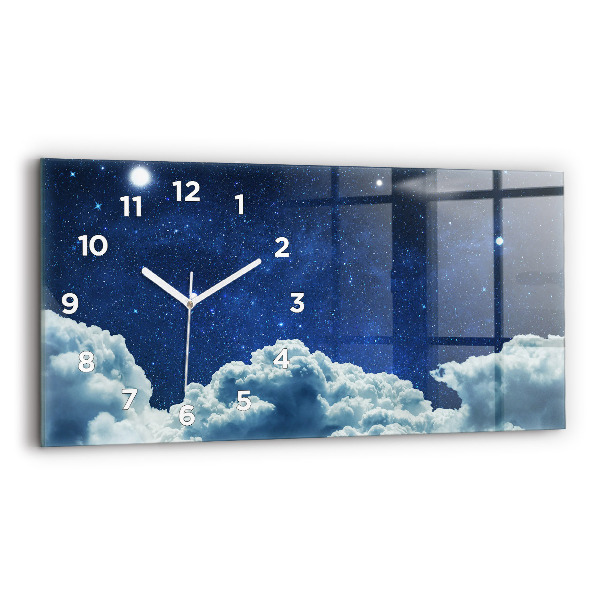 Glass wall clock rectangular Night sky