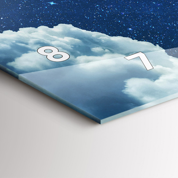 Glass wall clock rectangular Night sky