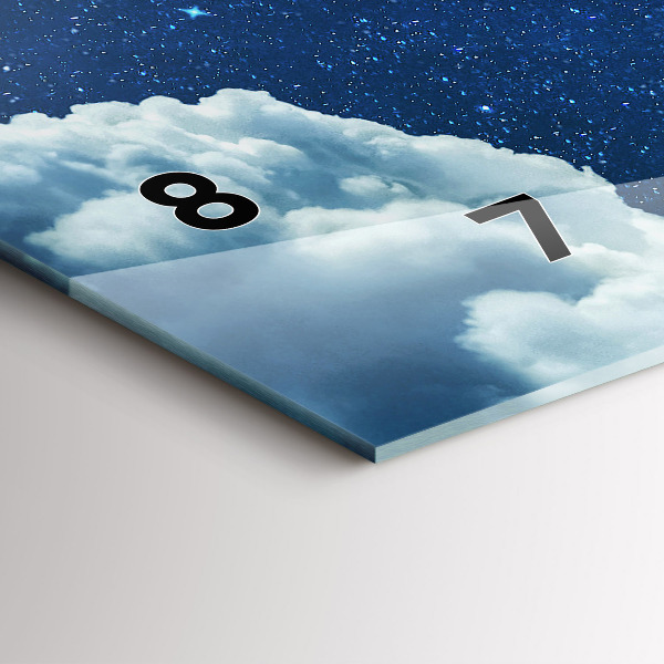 Glass wall clock rectangular Night sky