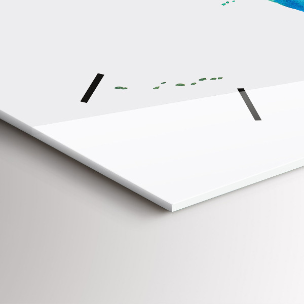 Glass wall clock rectangular Watercolor map of the world