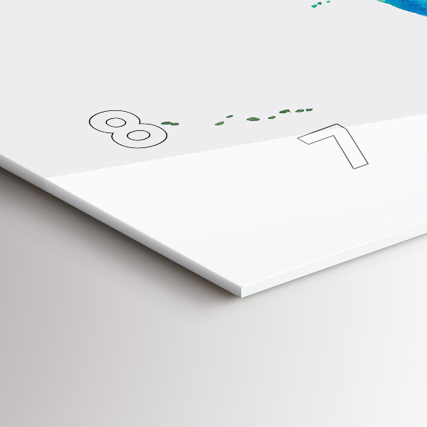 Glass wall clock rectangular Watercolor map of the world