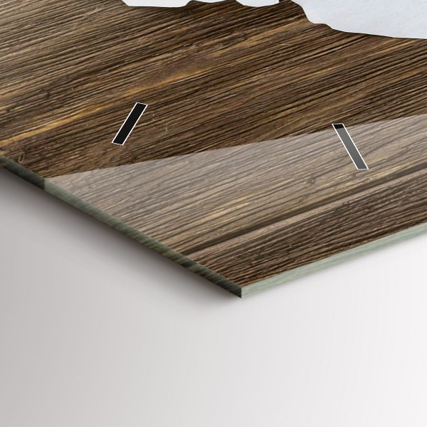 Glass wall clock rectangular World Map on boards