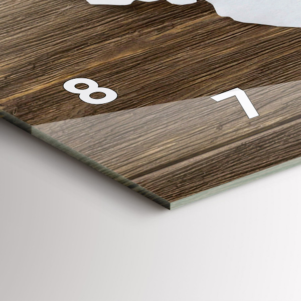 Glass wall clock rectangular World Map on boards