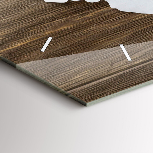 Glass wall clock rectangular World Map on boards