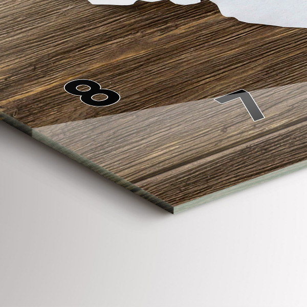 Glass wall clock rectangular World Map on boards