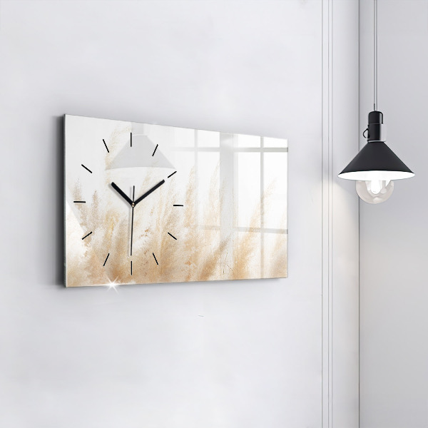 Glass wall clock rectangular Cereal abstraction