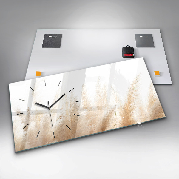 Glass wall clock rectangular Cereal abstraction