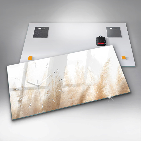 Glass wall clock rectangular Cereal abstraction