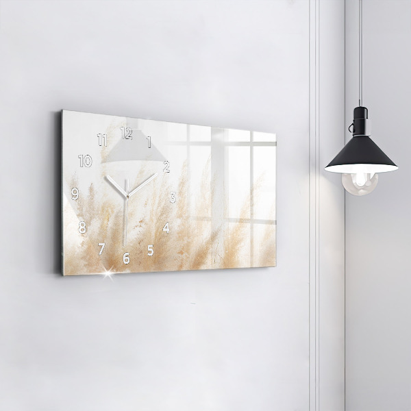 Glass wall clock rectangular Cereal abstraction