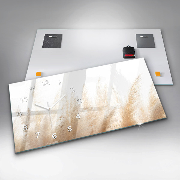 Glass wall clock rectangular Cereal abstraction