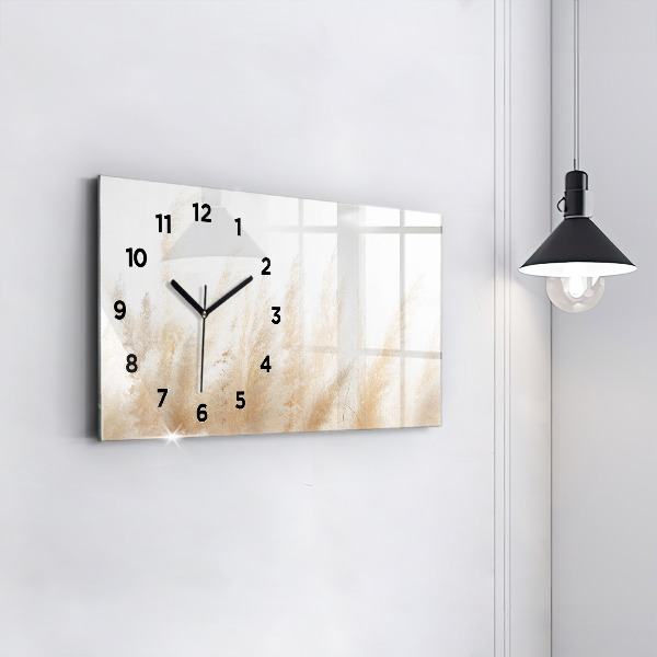Glass wall clock rectangular Cereal abstraction