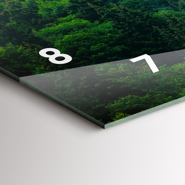 Glass wall clock rectangular Misty forest