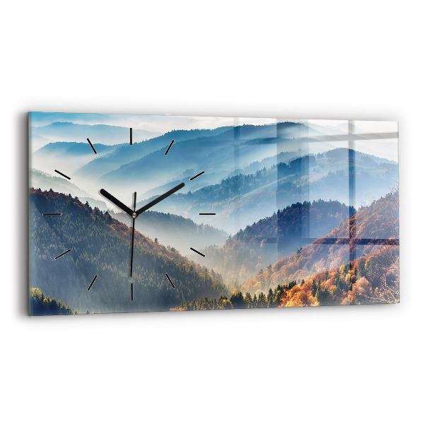 Glass wall clock rectangular Mountain landscape