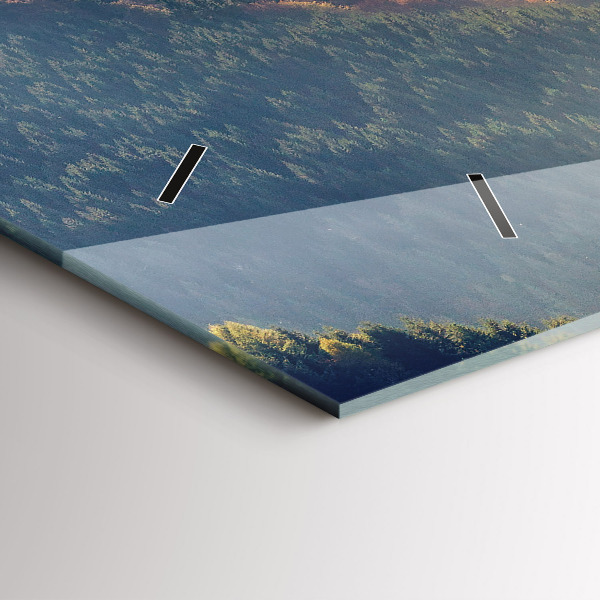 Glass wall clock rectangular Mountain landscape