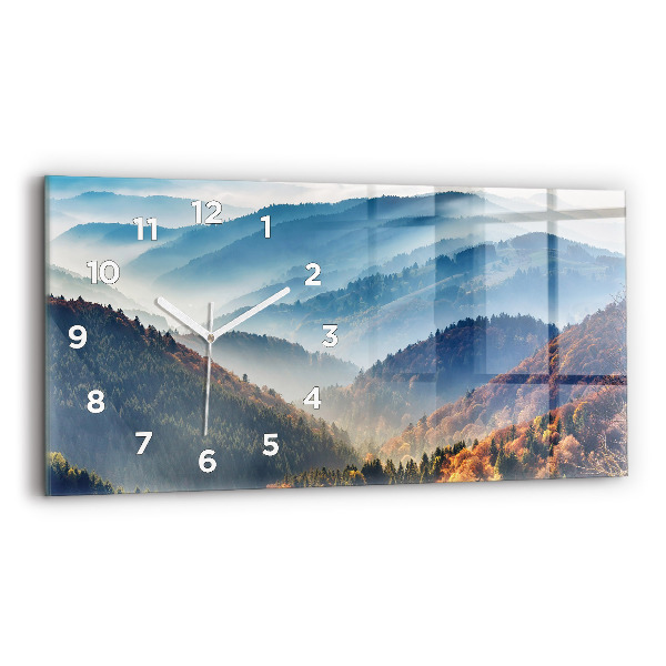 Glass wall clock rectangular Mountain landscape