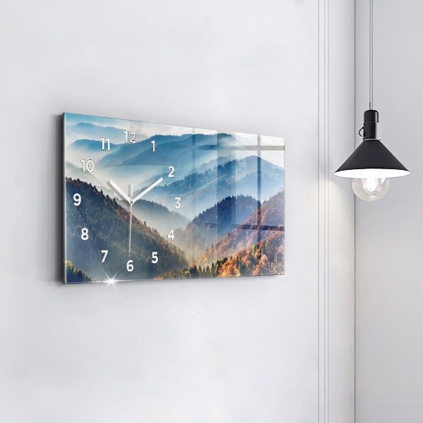 Glass wall clock rectangular Mountain landscape