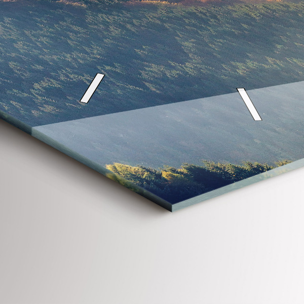 Glass wall clock rectangular Mountain landscape