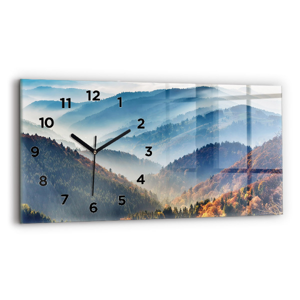 Glass wall clock rectangular Mountain landscape