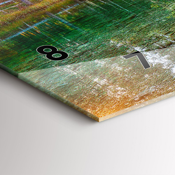 Glass wall clock rectangular River Mountains Landscape