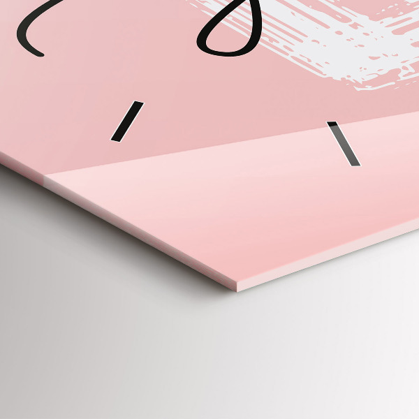 Glass wall clock rectangular The inscription Love yourself