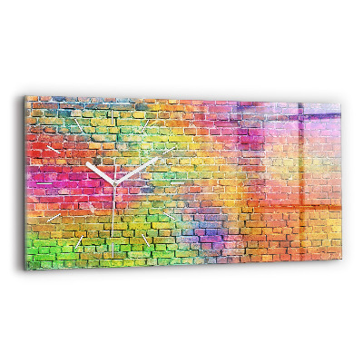 Glass wall clock rectangular Painted wall