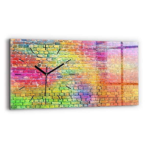 Glass wall clock rectangular Painted wall