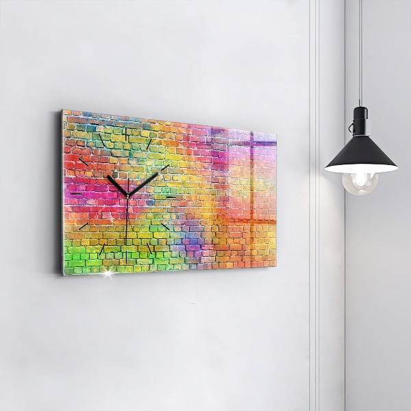 Glass wall clock rectangular Painted wall