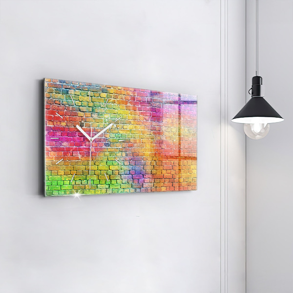 Glass wall clock rectangular Painted wall