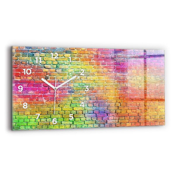 Glass wall clock rectangular Painted wall