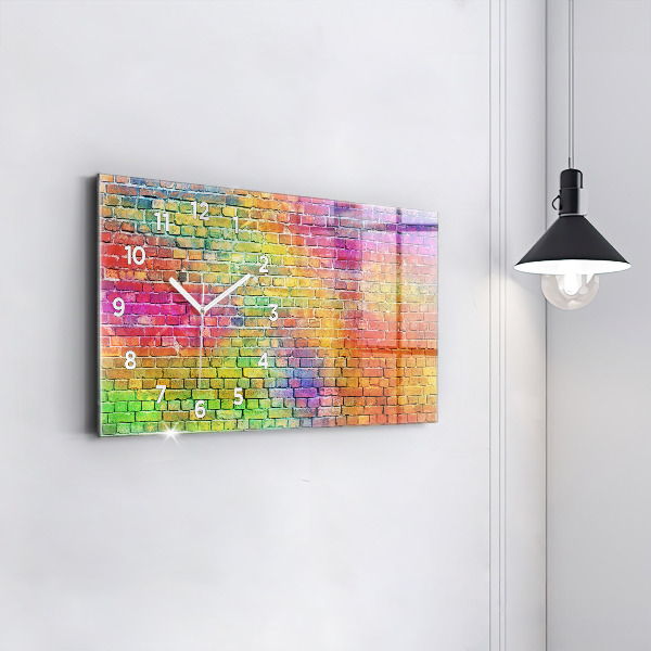 Glass wall clock rectangular Painted wall