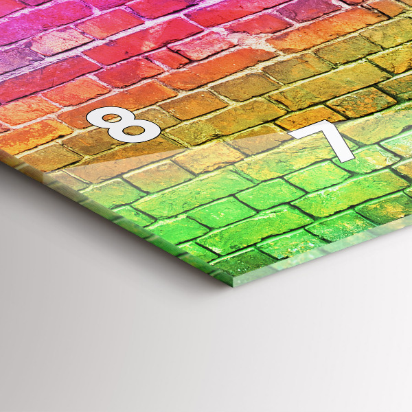 Glass wall clock rectangular Painted wall