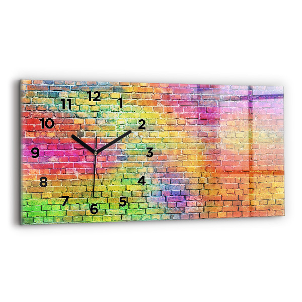 Glass wall clock rectangular Painted wall
