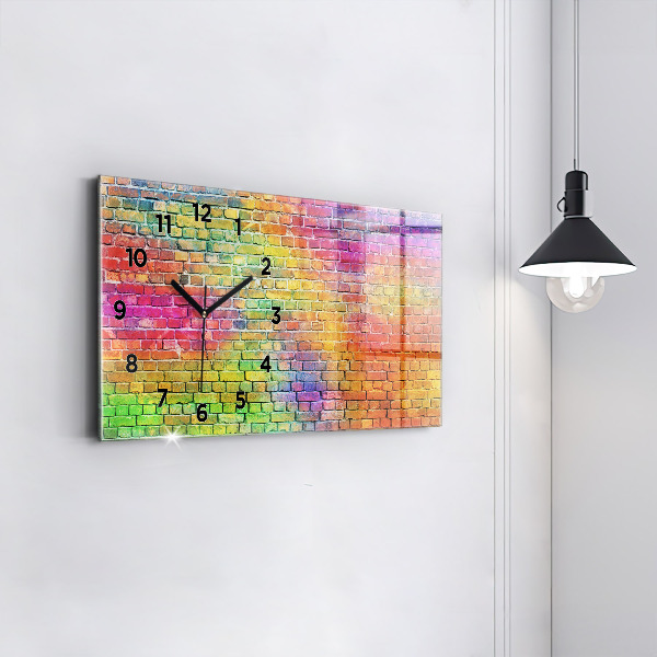 Glass wall clock rectangular Painted wall